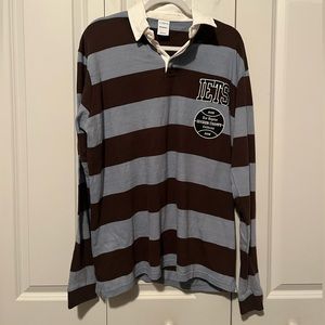 NWT Iets Frans / Urban Outfitters Striped Long Sleeve Polo Oversized Size S